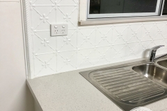Pressed Tin Panels Clover Kitchen Splashback Bright White Close