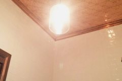 Clover pattern & Small Plain Cornice in Copper - bathroom ceiling