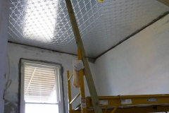 Pressed metal ceiling install progress