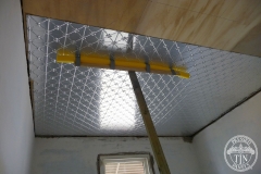 Pressed metal ceiling install progress