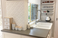 Pressed Tin Panels Original Kitchen Splashback Shoji White Powder Coat Corner
