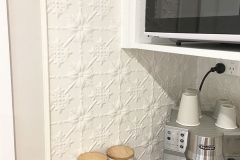 Pressed Tin Panels Original Kitchen Splashback Shoji White Powder Coat Tile Edging