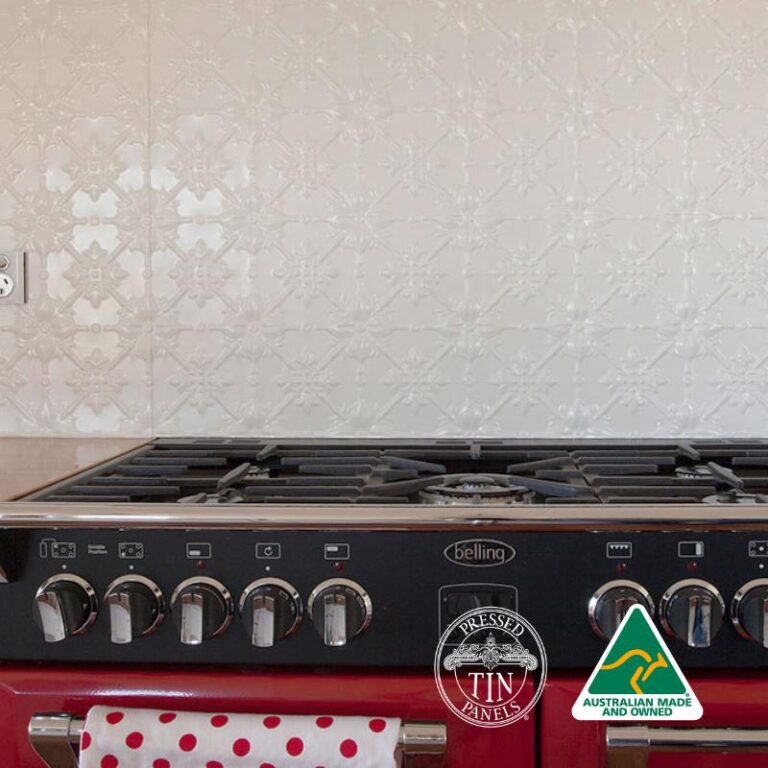 Original -Bright White Kitchen Splashback Online at Pressed Tin Panels