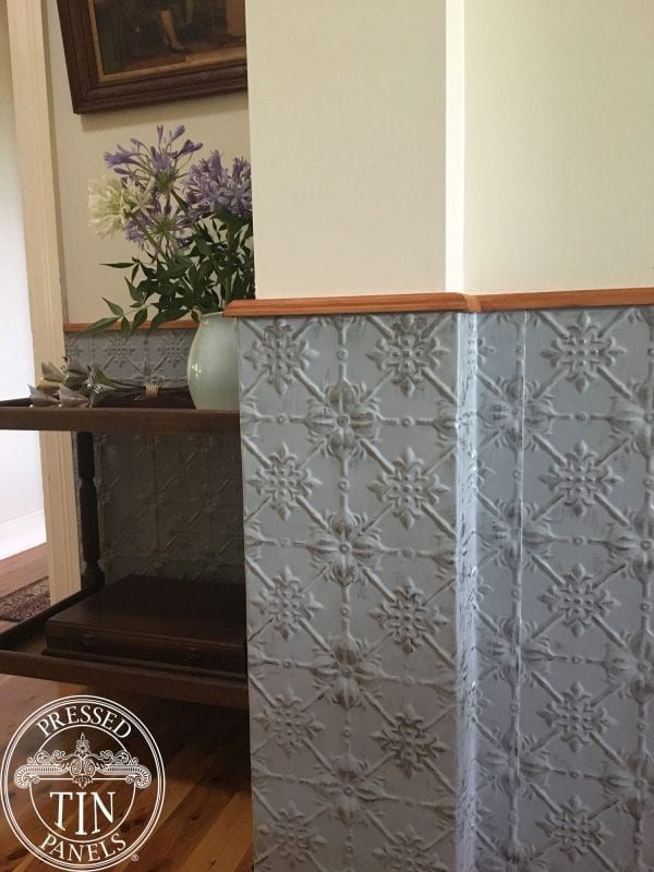 Pressed Tin Panels Original pattern installed as dining room dado wall feature