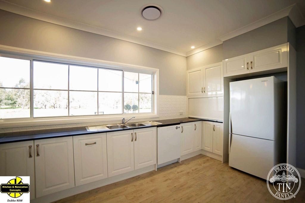 Pressed Tin Panels Mudgee Kitchen Splashback White Satin- Dubbo Kitchen Concepts