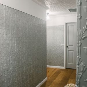 Pressed Tin Panels Lily vertical Hallway Shale Grey